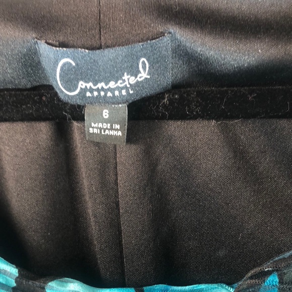 Beautiful Sheer-Overlay Dress In Aqua & Black Sz 6 - Picture 3 of 8